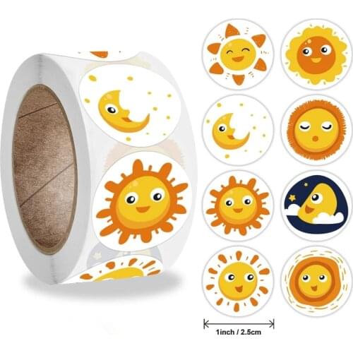New Stickers 500 pcs/roll 2.5cm/1inch smiley face thank you sticker teacher children decoration cartoon sticker