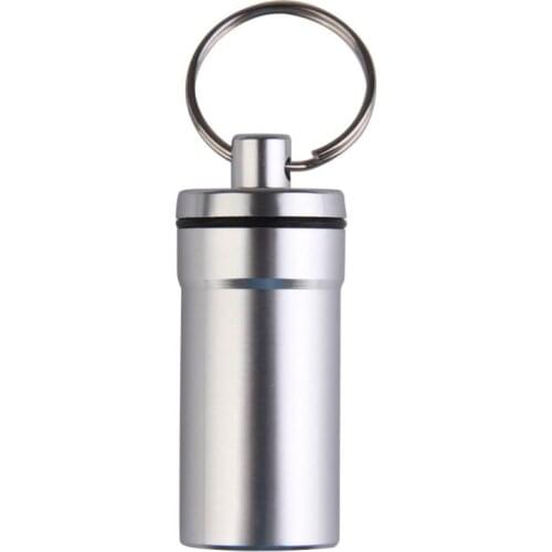 Portable Travel Pill Medicine Box Case Waterproof Container Keychain Tools Capsule Bottle Key Ring Chain First Aid Medicine Box
