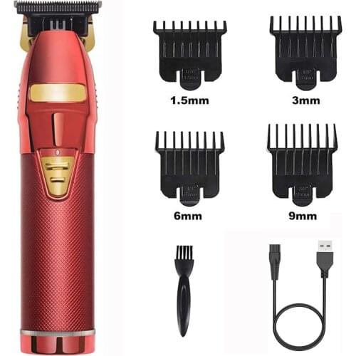 Professional Barber Hair Trimmer Electric Hair Clipper Men Beard Trimmer Rechargeable Hair Cutter Machine Outliner T-blade