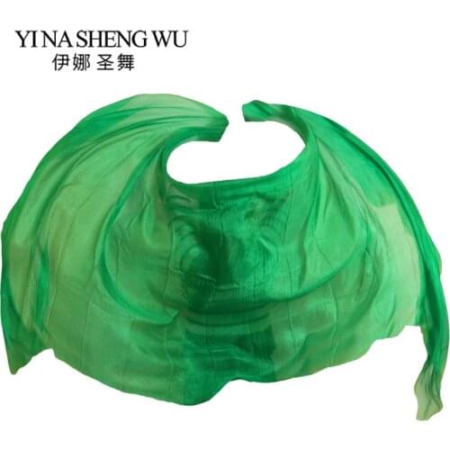 Pure Green Color Belly Dance Silk Veil 250/270*114 cm Scarf Shawl Belly Dancer Accessory Belly Dance Practice Performance Props