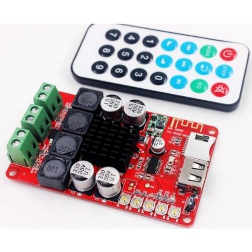 TPA3116 50W+50W Bluetooth-compatible Digital Audio Receiver Amplifier Board TF card U disk FLAC WAV MP3 WMA player FM Redio
