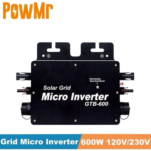 Smart Micro Inverter With Communication WIFI Monitoring 120V 230V DC/AC Grid Tie MPPT Solar Converter GTB-600W 22-50V Waterproof