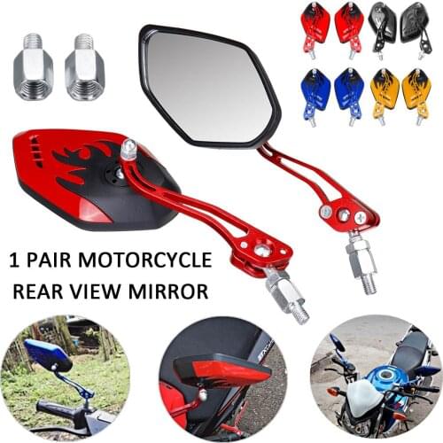 X-1 Pair 8/10mm Universal Motorcycle Motorbike Rearview Mirrors Motorbike 360 Degree Rotation Rear View Side Back Mirrors