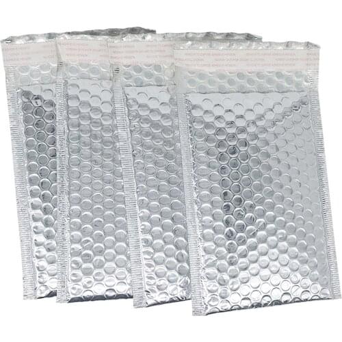 100 Pcs Silver Bubble Envelope Waterproof Shipping Bags Mailer Self Adhesive Mail Packaging Bags Shockproof Padded Envelopes