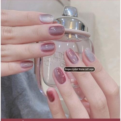 15ml 6 Colors Milk Tea Spar Cats Eye Glue Variety Glitter Nail Polish Glue Nail Art Varnish Manicure DIY Decoration TSLM1