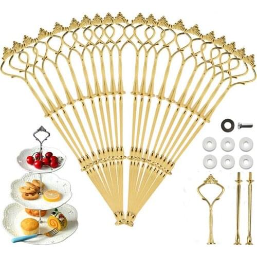 2 Tier Hardware 3 Tier Crown Metal Cake Plate Stand Fitting Party Tray Cake Food Dessert Rack Holder For Kitchen Home No Plate