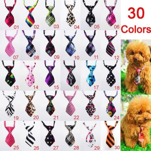 200pcs/lot Pet Dog Tie Knots Neckties Bowtie 30 Patterns Cute Dog Bow Tie Grooming Products Free Shipping ZA5414