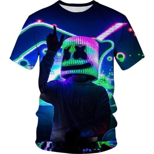 2021 Fashion New Trend 3D New T-shirt Lightens Star Design Trend Funny Marshmallow New T-shirt Cartoon Marshmallow Horror Movie