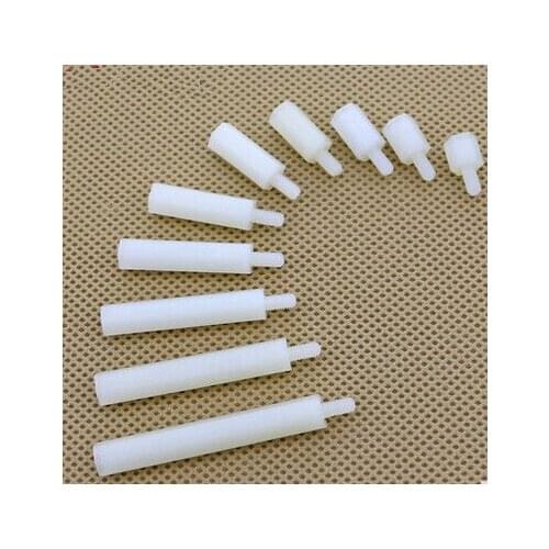 25Pcs Nylon Standoff Spacer Screw Male x Female Screw M2.5 Color White