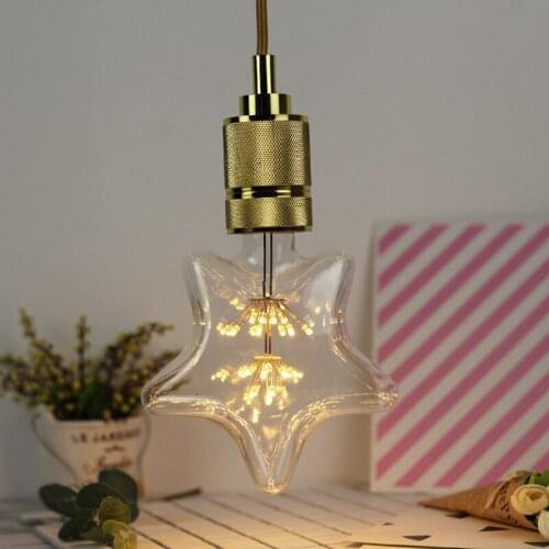AC85-265V Edison Bulb 3W E27 LED Gypsophila Pentagram Bulb Firework Light Meteor Shower Retro Decorative Bulb 2300K Warm Yellow