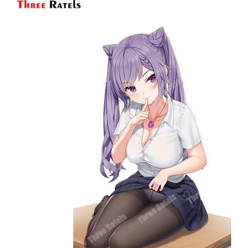 Three Ratels A856 Anime Game Keqing Genshin Impact Stickers For Passat B6 Decal On Car Auto Accessory Decoration