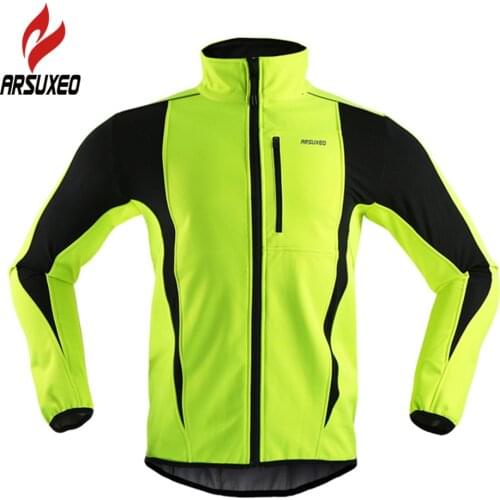 ARSUXEO MTB Mountain Bike Jacket Winter Warm Up Thermal Cycling Jacket Bicycle Clothing Windproof Waterproof Jersey