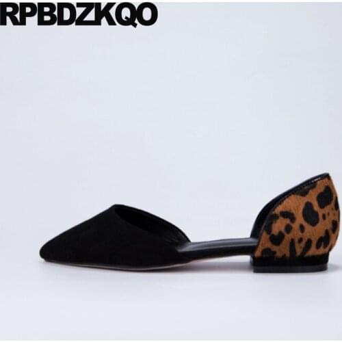 Chinese slip on pointed toe suede flats women ladies black 2019 designer shoes china sandals genuine leather luxury rubber sole