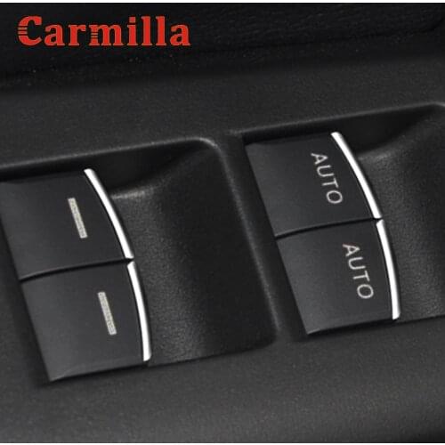 Carmilla Car Door Window Lifter Switch Button Knob Cover Trim Sticker for Honda Civic FC1 FK7 FK8 2016 - 2021 Chrome Accessories
