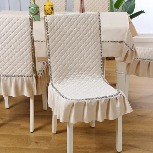 One-piece Padded Cushion Home Dining Chair Cushion Chair Cover With Lace Backrest Four Seasons Universal Extended Chair Cushion