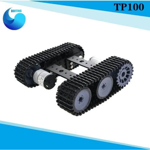 DOIT mini Robot Tank Chassis Smart Crawler Tracked Vehicle TP100 with Aluminum Alloy Frame for Robot Competition Design Arduino