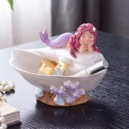 EUROPEAN MERMAID KEY STORAGE ORNAMENTS CREATIVE CUTE JEWELRY BOX CRAFT HOME LIVINGROOM DESKTOP FIGURINES ACCESSORIES DECORATION