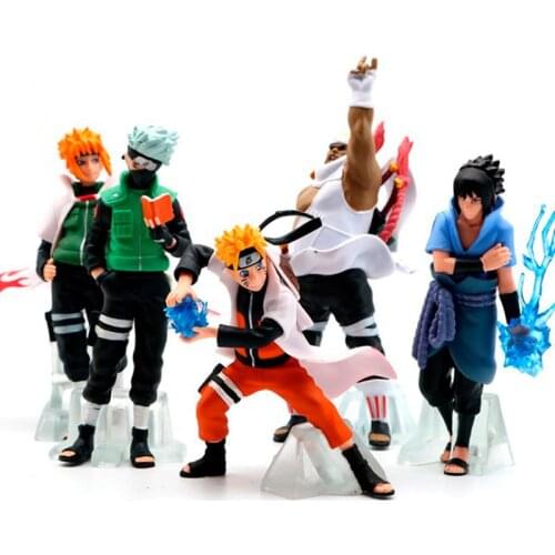 5pcs/Lot Naruto Shippuden Anime Figure Uzumaki Naruto Figure Uchiha Sasuke Hatake Kakashi Haruno Sakura Action Figma Doll