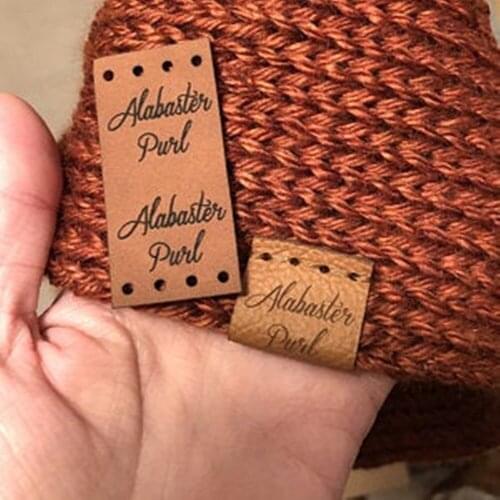 Customize 1x2 inches Cork Leather Labels, Labels for Handmade Products,leather tags for crochet,Knitting Labels