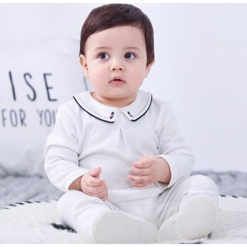 Spanish Clothes for Baby Boy Girl Cotton Top and Pants Sets Casual White Newborn Infant Outfits Kids Pajamas Boys Clothing Suit