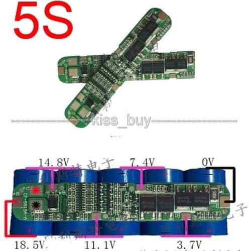5S 18V 21V Cells 15A Li-ion Lithium Battery BMS 18650 Charger Protection Module