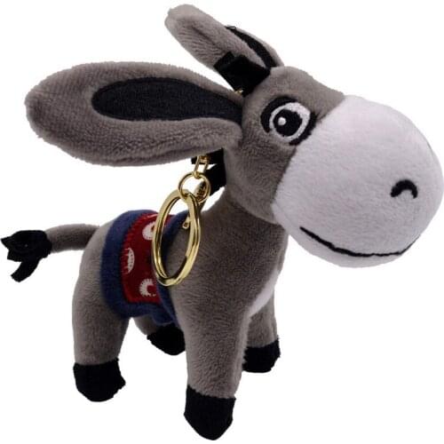 Cute Donkey Soft Plush Keychains Animal Small Pendant Dolls Stuffed Toys Mini Bag Decoration Newest Girl Gift Lovely