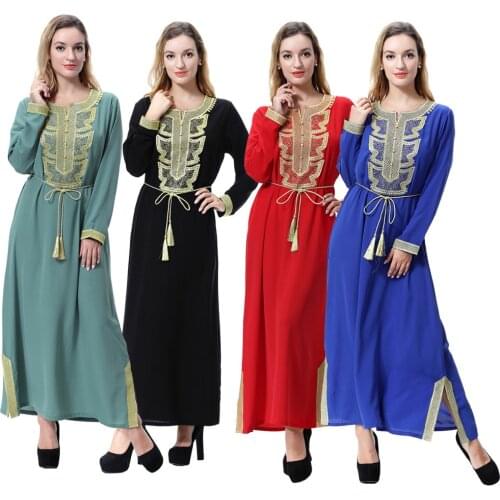 Fashion Arab Muslim Abaya Dress Islamic Clothing for Women Dubai Kaftan Abaya Dress Turkish Muslim Dresses Modest Abaya CN-059