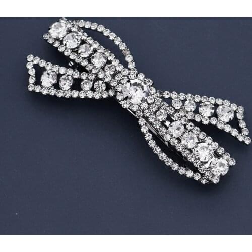 MOGAKU New Elegant Crystal Hairpins Fashion Handmade Rhinestone Hair Clips for Women Wedding Party Trend Accessories Jewelry