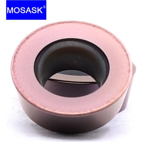 MOSASK 10pcs RPMT 1204MO ZM90 Steel High Hardness Processing HRC 62° Round Milling Tungsten Carbide Inserts