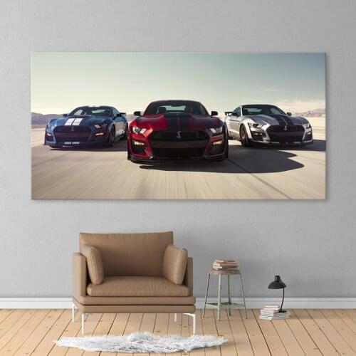 Wall Art Picture Sports car Canvas HD Print 1 Panel Luxury Cars Ford Mustang Shelby Gt500 Home Decor Poster Painting Living Room