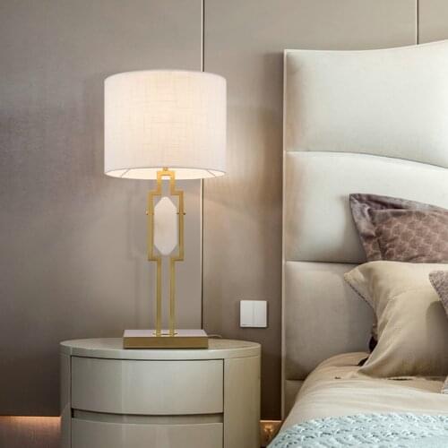 Postmodern table lamp Nordic copper marble decoration living room bedroom study creative personality table lamp
