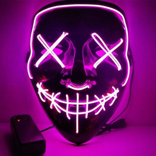 1pcs Neon Mask LED Glowing Party Mask Halloween Funny Gift Funny Mask Holiday Cosplay Costume Supplies Luminous