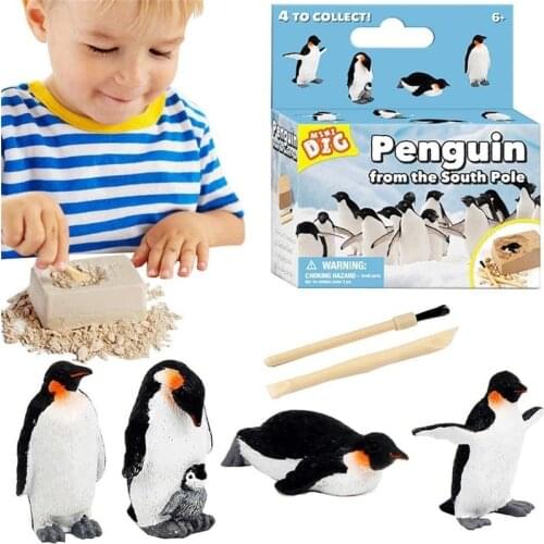 Puzzle DIY Dinosaur Fossil ExcavationToy Penguin Fossil Simulation Scientific Archeological Excavation Childrens EducationalToy