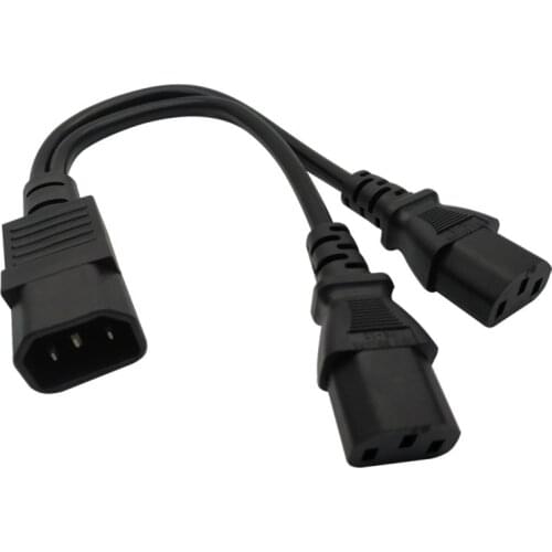 Power Y Type Splitter Adapter Cable Single IEC 320 C14 Male to Dual C13 Female Short Cord for Computer host display