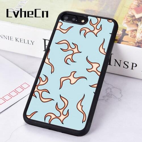 LvheCn Rubber Silicone Phone Case Cover For iPhone 6 6S 7 8 PLUS XR X XS 11 12 PRO MAX MINI Flames Aesthetic