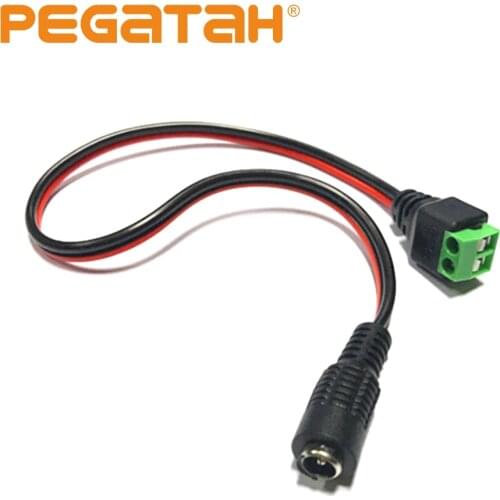 Female DC power pigtail upgrade and terminal JACK 2.1 * 5.5 mm connector, suitable for security surveillance camera party lighti