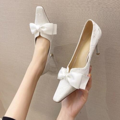 Sapatos femininos apontou dedo do pé bombas de salto alto stilettos primavera outono festa clubwear sapatos finos saltos de cour