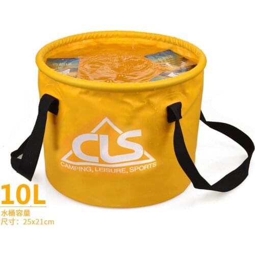10L Outdoor folding bucket car cart wash telescopic fishing camping portable trumpet basket picnic plegable