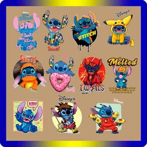 Disneys Lilo & Stitch Childrens Ironing Sticker Clothing DIY Heat Transfer Sticker Clothing T-shirt Clothing Decals