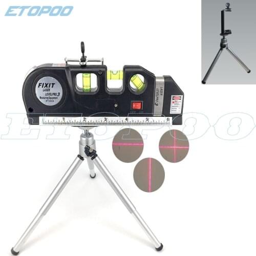 Laser Level Horizon Vertical Measure 8FT Aligner Standard and Metric Ruler Multipurpose Measure Level Laser Black with trpoid
