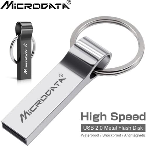 Usb flash drive 16gb 32gb 64gb pendrive usb stick with keychain Flash Drive Stainless Steel USB 2.0 pen drive 256gb 128gb