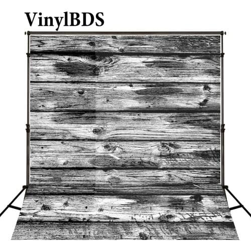 VinylBDS Black Wood Wall Background Vintage Wood Backdrop Backgrounds for Photo Studio Wooden Board Baby Photography Backdrops