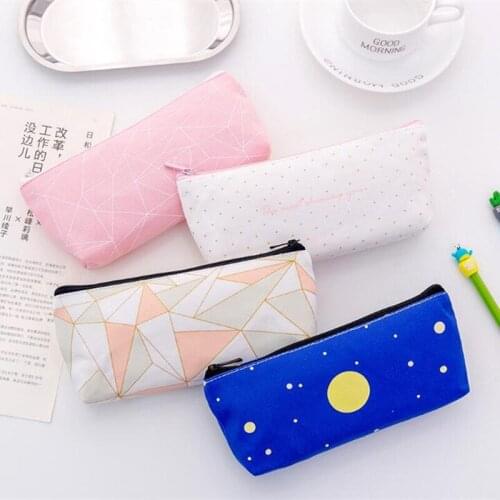 M097 Women Purses Canvas Geometric Pattern Coin Purse Pen Bag Gifts For Women Girls Wholesale