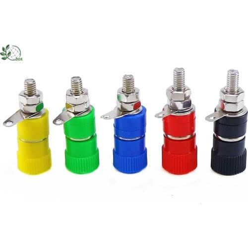10PCS Terminal Blocks 4mm Amplifier Terminal Connector Binding Post Banana Plug Jack Mount 5 Color Each 2Pcs Hot