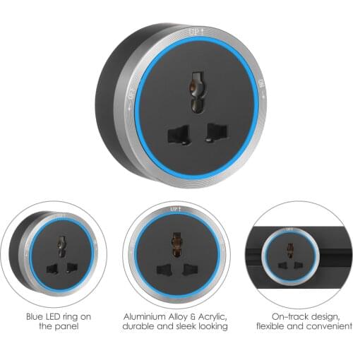 3-Pin Track Sockets Power Sockets Adapter Power Track Socket Outlet Versatile Electric Mobile Track Socket Slidable Wall Outlet