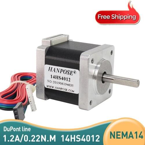 4-lead Nema 14 Stepper Motor 40mm 1.2A 22Ncm(14HS4012) 35 Motor Nema14 Stepper for DIY 3D Printer CNC XYZ