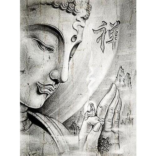 5D DIY Diamond Embroidery Buddha Full Square Round Diamond Painting Religious Pictures Of Rhinestones Mosaic Art Kit Decor DF266