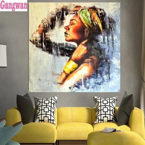 5d rhinestone diamond painting Abstract African Woman Wall Picture diamond mosaic full square round drill diamond embroidery art