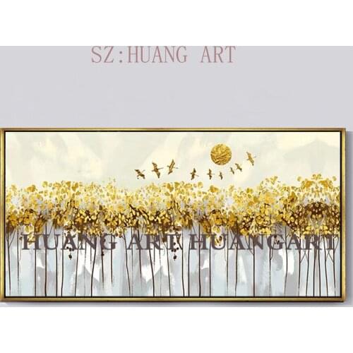 Abstract golden gold sitting room home decoration on the canvas painting pictures of hand-painted wall art painting without fram