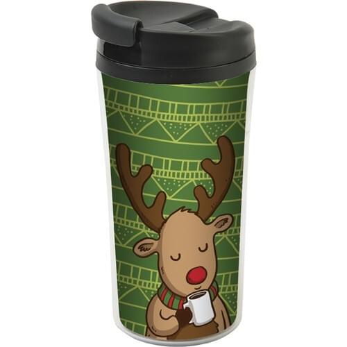 Allmug Inner-Outer Plastic Thermos-Reindeer And Coffee Mug
